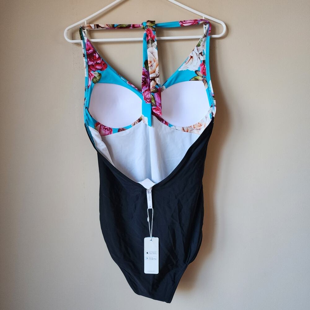 Cupshe Bathing Suit Womens Size Medium One Piece Swim Suit Floral Halter - Picture 4 of 10